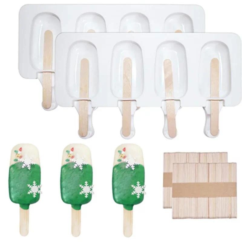 3/4 Cell Ice Cube Maker Silicone Ice Cream Mold Popsicle Mold Ice Cube Tray Mold Ice Pop Maker Mould