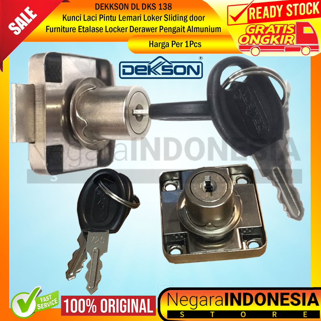 Dekkson Dl-Dks-138 Furniture Etalase Kunci Laci Pintu Lemari Loker Sliding door Plastik Kayu Kaca Al