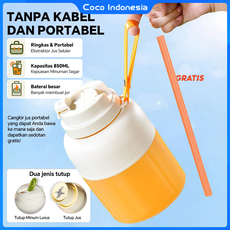 Blender Pembuat Jus Buah Blender Portable Juicing Cup 850ml Blender 12 Mata Pisau 2in1 Tumblr Free S