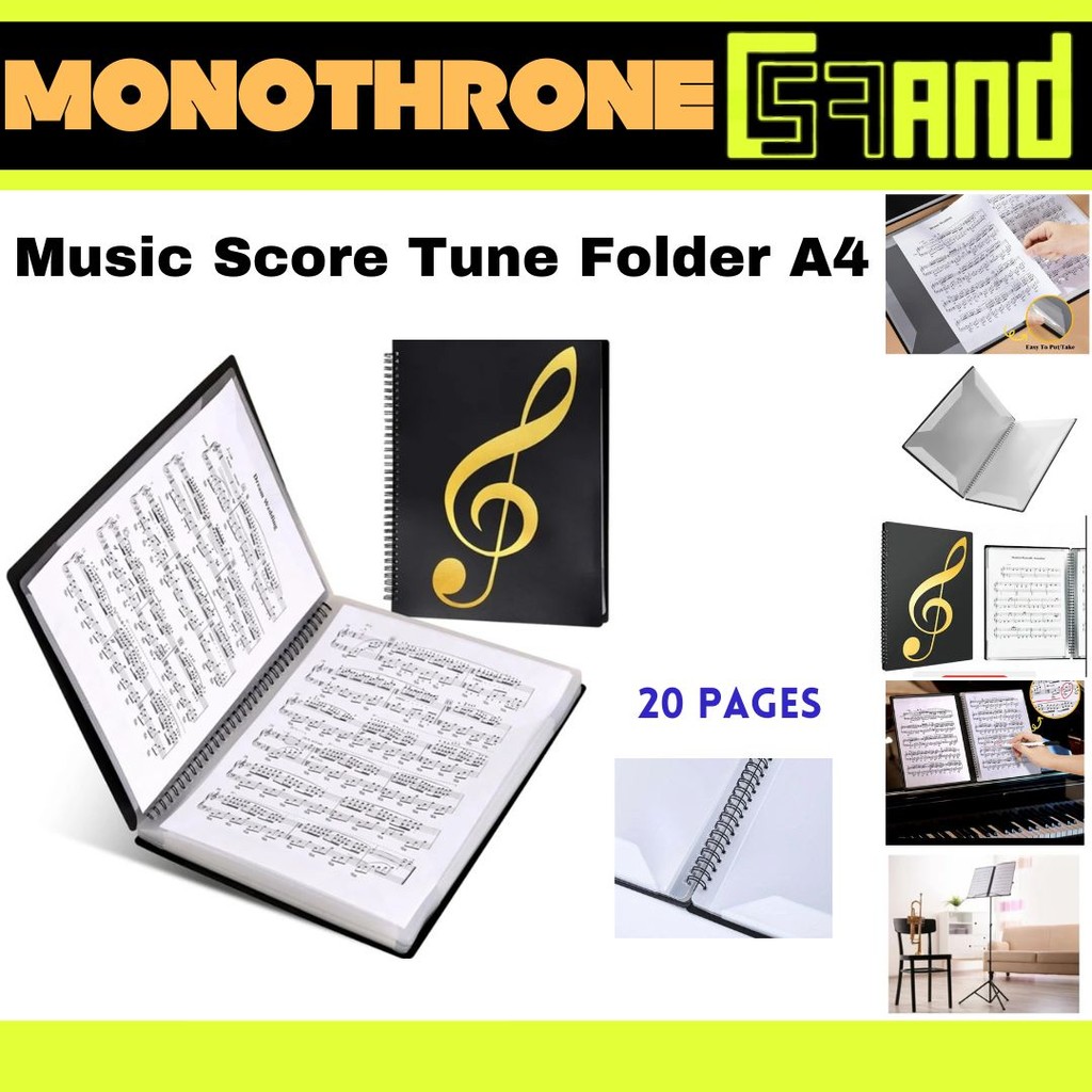 Folder Penyimpanan File Kertas Lembar Not Note Piano Partitur Partiture Buku Musik Music Score Holde