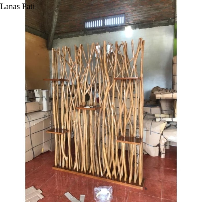 

Partisi Sketsel Pembatas Ruangan Akar Ranting Kayu Jati Modern Klasik Murah XD8
