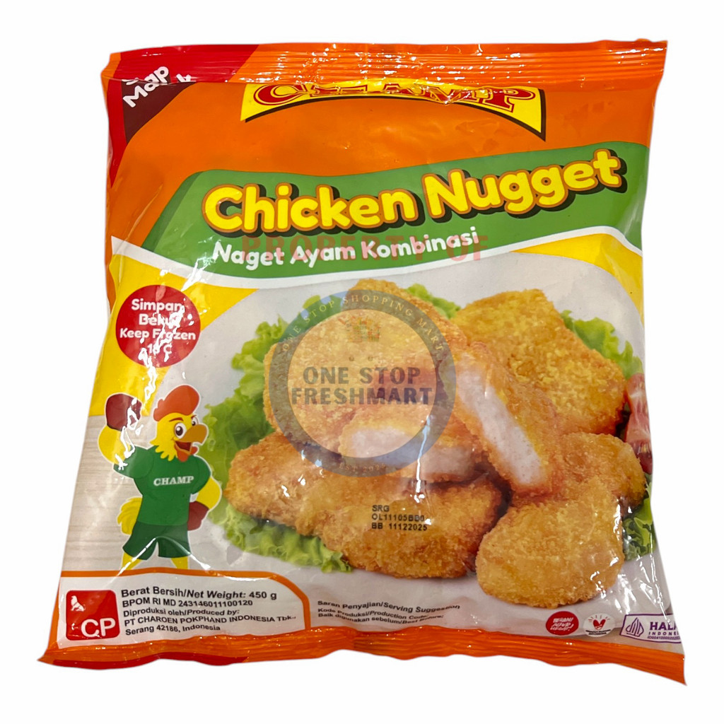 

CHAMP CHICKEN NUGGET 450GR / CHAMP CHICKEN NUGGET 450GRR