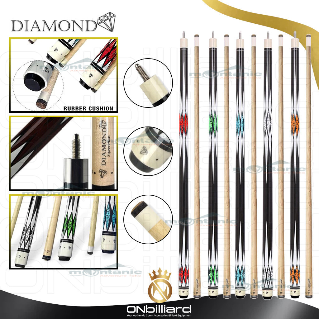 Tongkat Biliar 57" 1/2 Ujung 12.5Mm Permainan Latihan Kolam Kayu Stik Biliar - Stick Billiard Sambun