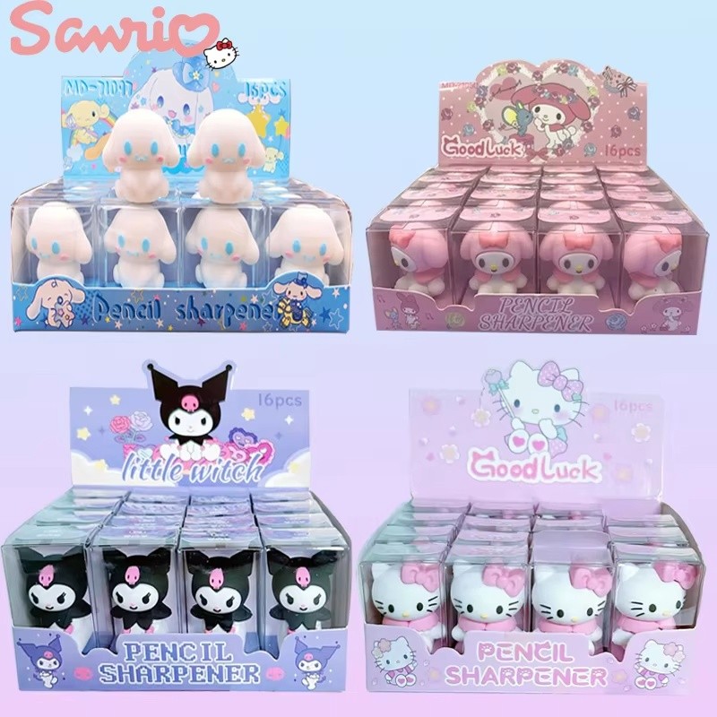 

16pcs Sanrio Pencil Sharpener Hello Kitty My Melody Kuromi Cinnamoroll Student Sharpener Stationery School Supplies Wholesale
