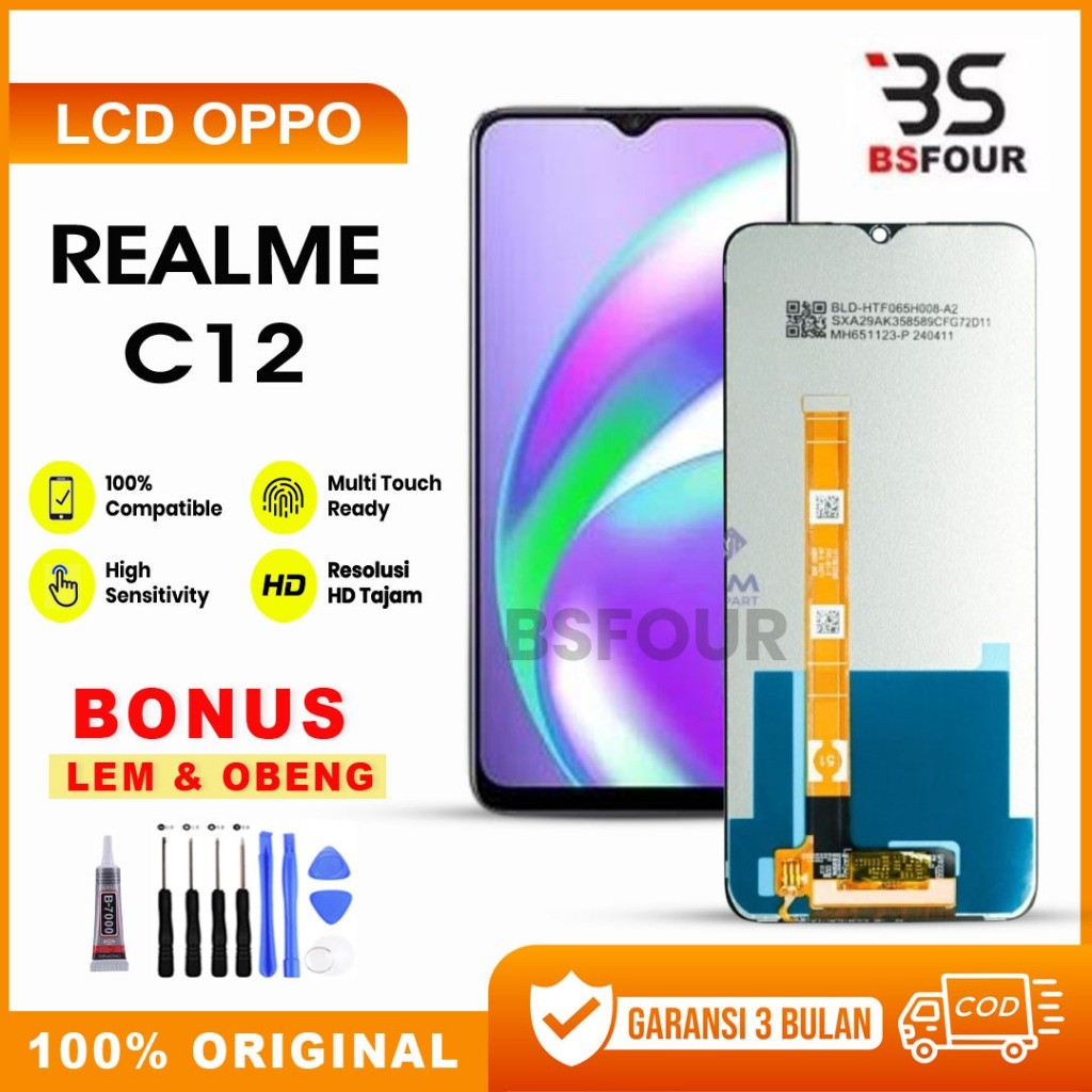 LCD REALME C12 FULLSET TOUCHSCREEN ORIGINAL