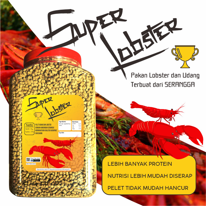 Super Lobster & Udang Premium Pakan Tenggelam Cepat Molting Alternesia