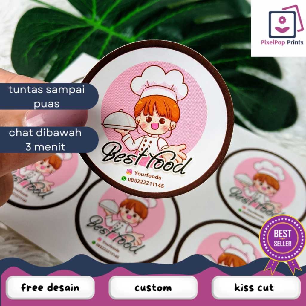 

Opikapip SBC 8-15 Cetak Stiker Bulat Logo Olshop Custom Sticker Label Makanan Free Desain Print