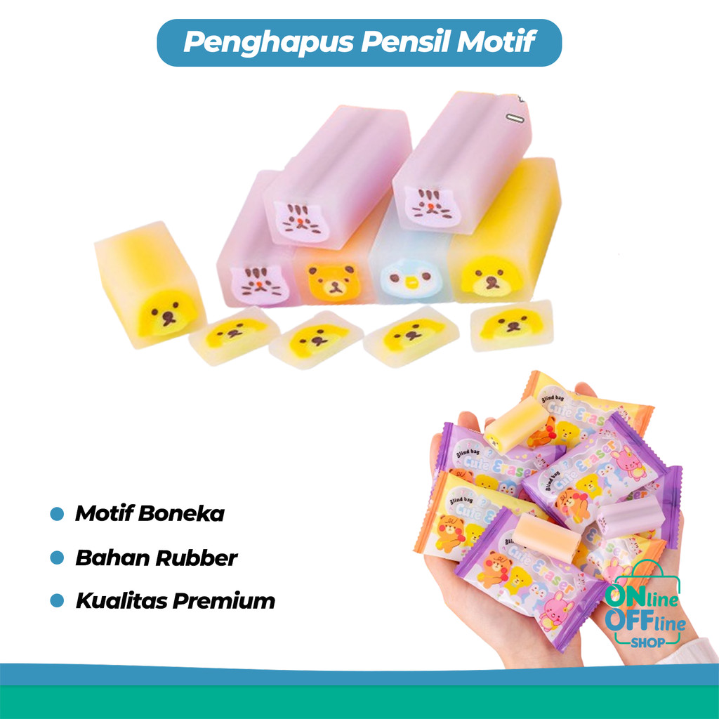

Penghapus Pensil Karet Sekolah Motif Boneka Bahan Import Lucu COD 1120