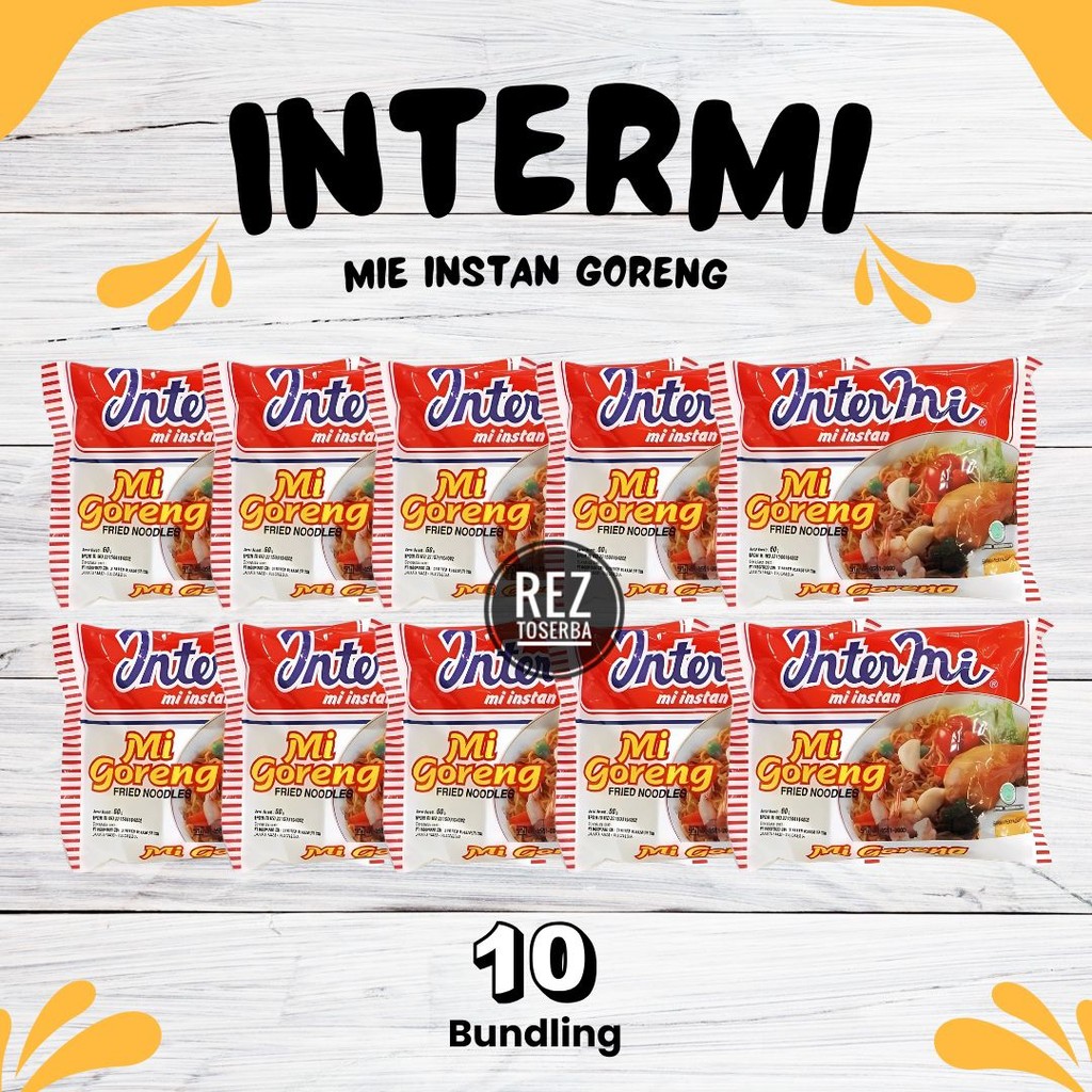 

10 PCS Intermi Mie Instan Goreng / Pedas 60gr - Promo Mie Goreng