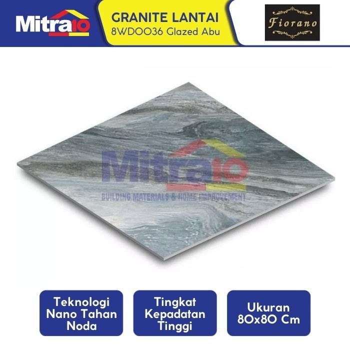 Granit Lantai Fiorano 8WD0036 80x80cm Abu Glazed