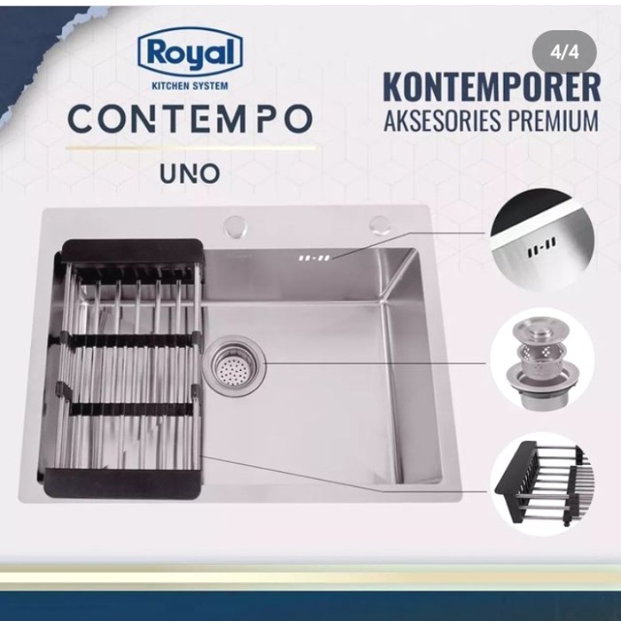 ADIWARN Kitchen Sink Royal Contempo Uno Stainless Steel