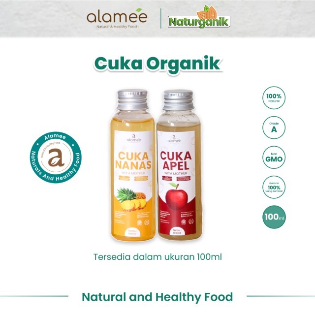 

alamee cuka murni 100 ml premium tanpa bahan tambahan lain cuka apel cuka nanas organik Naturganik