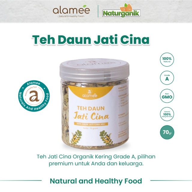 

ALAMEE Teh Daun Senna Jati Cina Leaf Tea Herbal Alami Organik Dried Flower Premium Naturganik