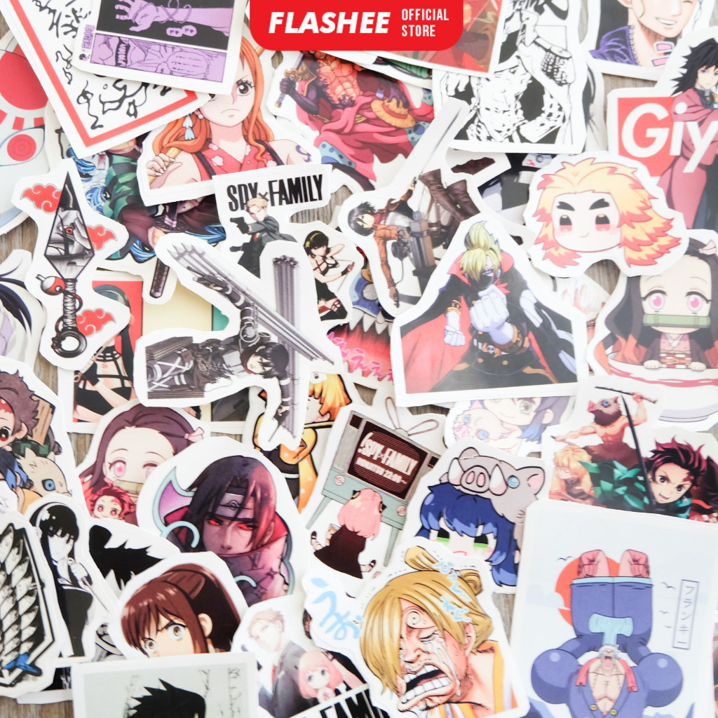 

Stiker Anime One Piece Naruto Haikyu Stiker Karakter Set AOT Kimetsu No Yaiba Spy X Family Tidak Luntur