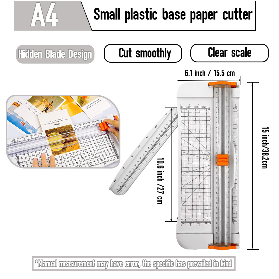 

Paper Blade Cutter Spare Knife Machine, Sliding Convenient with Pull-out Ruler for Craft Photos Trimmers Scrapbook