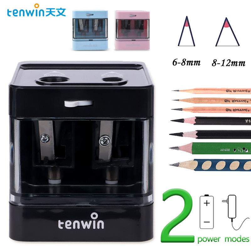 

Tenwin Automatic Electric Pencil Sharpener mini Usb Dual power Sharpener supply School Students Stationery for 6-12mm pencil