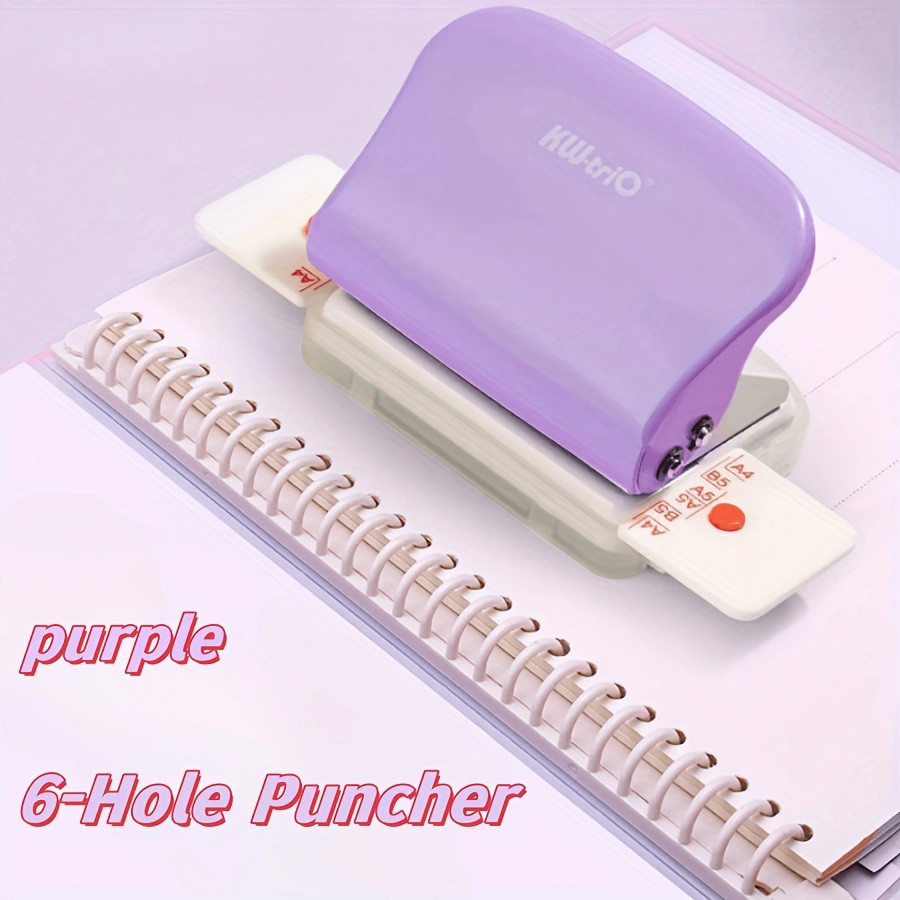 

1pc 6-hole punch, loose-leaf book DIY binding supplies,Notebook journal binding office paper cutter-office