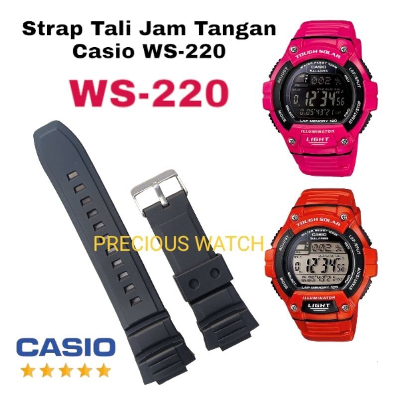 Strap Tali Jam Tangan Casio WS220 W-S220 WS 220 W S220 Rubber Tali Jam Casio