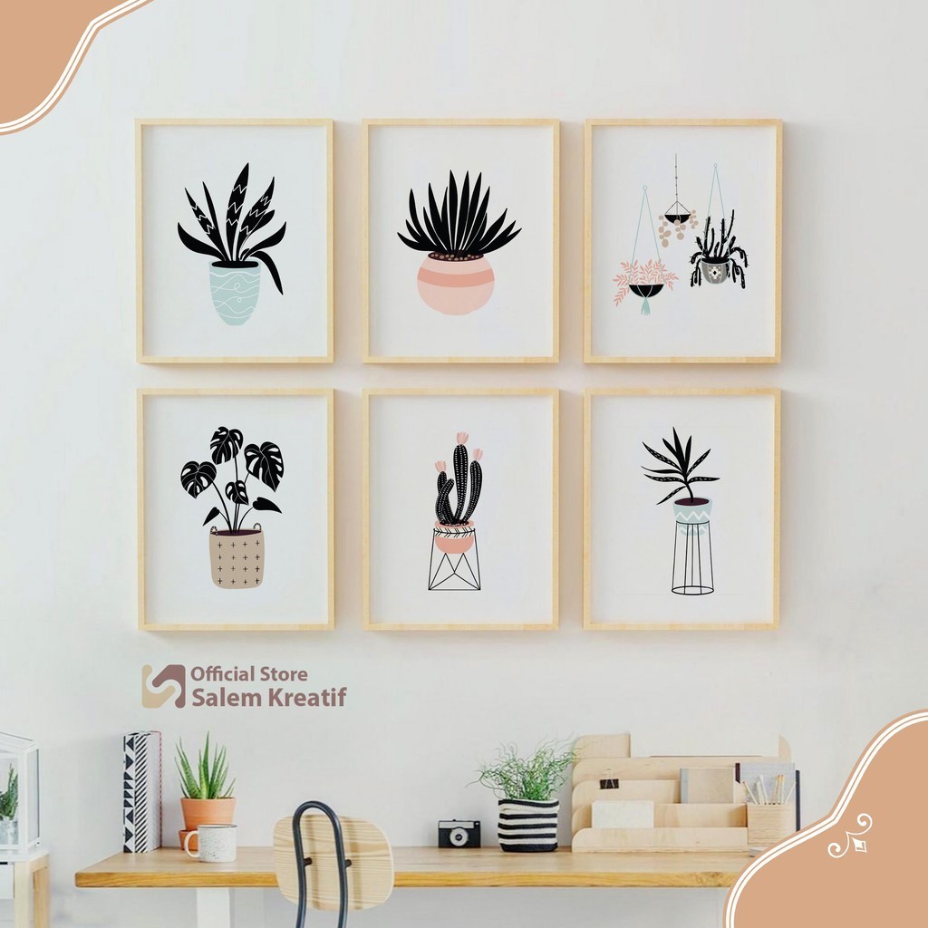 Bingkai Poster A4 Hiasan Dinding Bingkai Kayu Minimalis Aesthetic Bingkai Kayu Walldecor Pajangan De