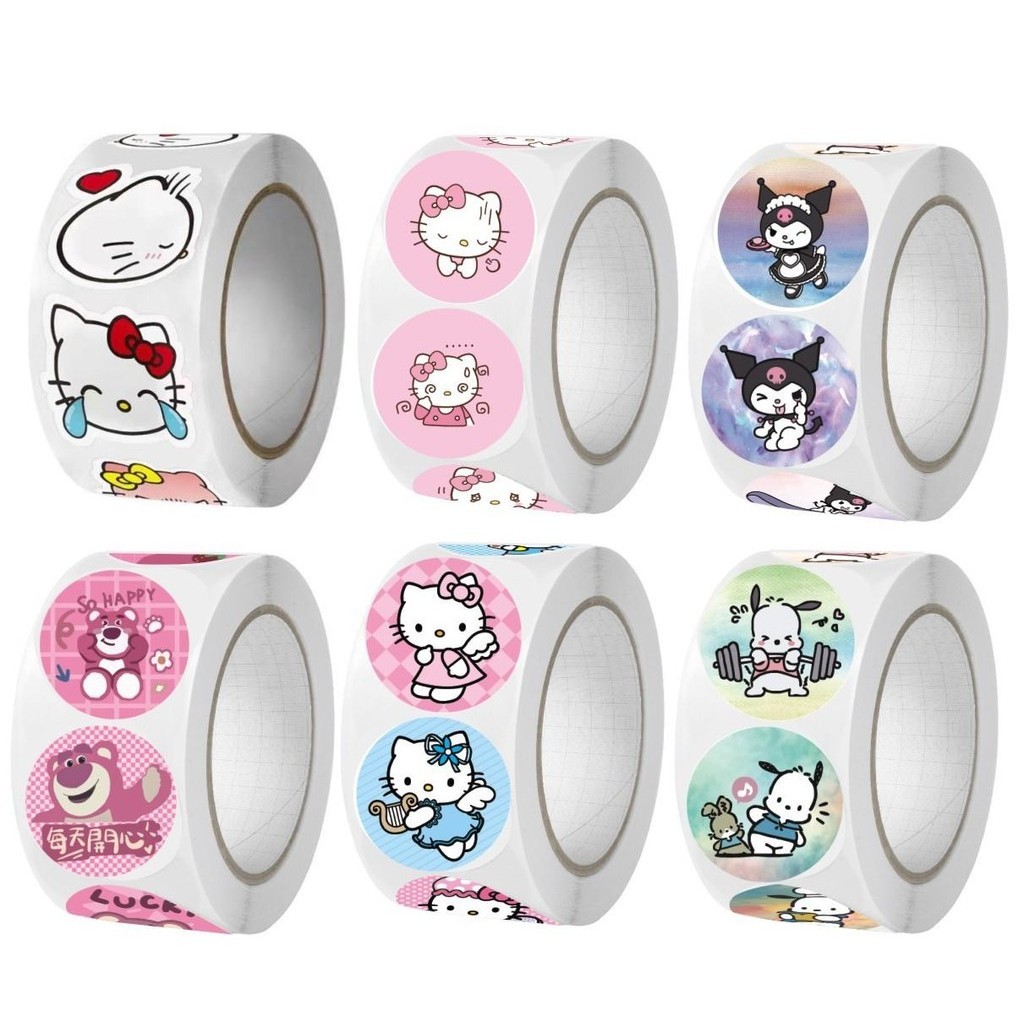 

DC - Stiker Roll 500 PCS Terima kasih Bulat Sticker Thank you.