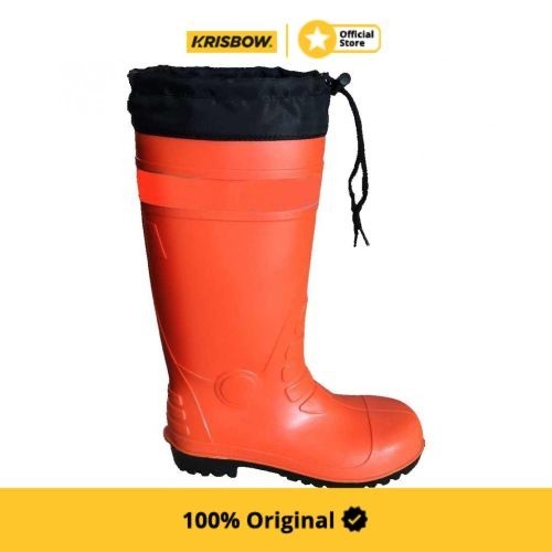 Krisbow Sepatu Safety Boot Pvc Dengan Reflektor L - Oranye