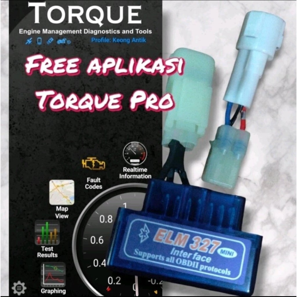 Scanner motor injeksi obd2 ELM 327 untuk sepeda motor Yamaha dan honda