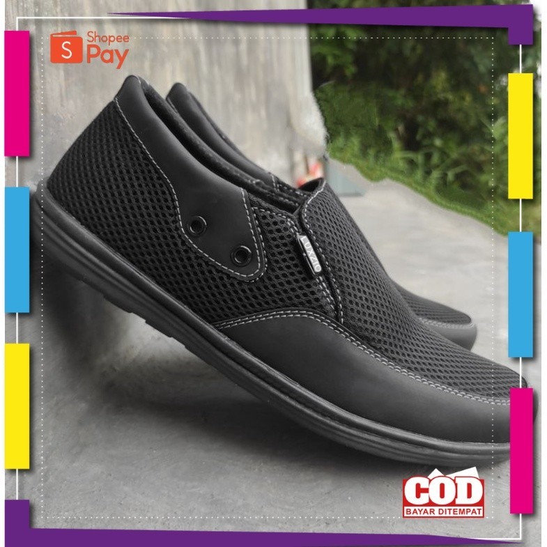 UKURAN SIZE 37 38 39 40 41 42 43 44 45 / Sepatu Pria Kulit Slip On Kasual Formal Kerja Kantoran Sol 