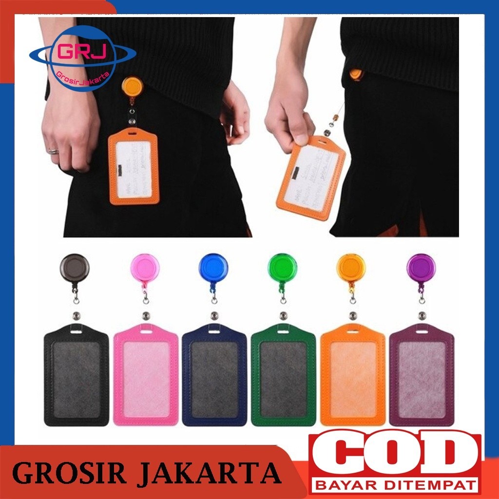 

Tempat id card semi kulit plus yoyo