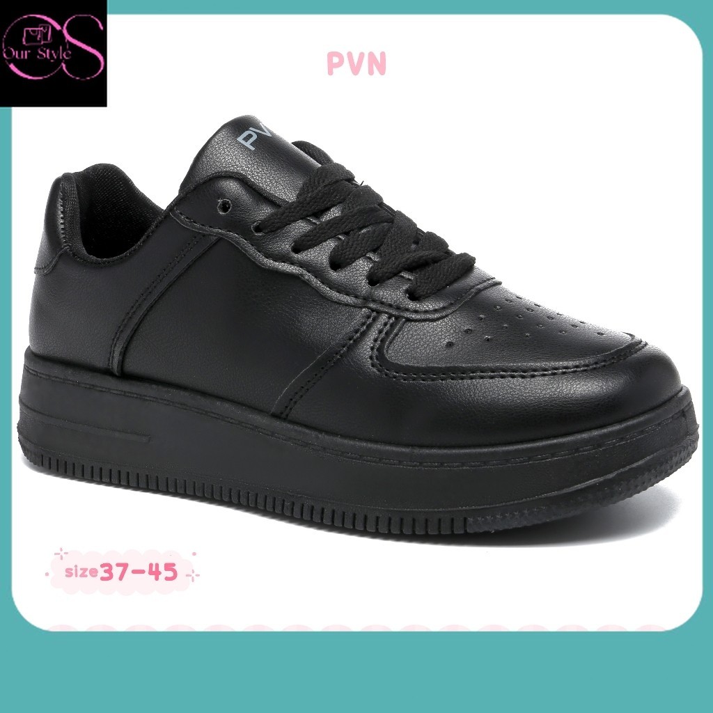 Sepatu Terbaru / PVN Hana Sepatu Sekolah Hitam Sneakers Wanita Sport Shoes Black 333