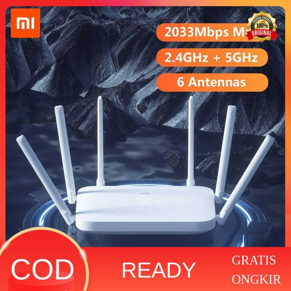 PROMO Mi WiFi Router Gigabit AC2100 2033Mbps with 6 High Gain Antena Original 99 Engine