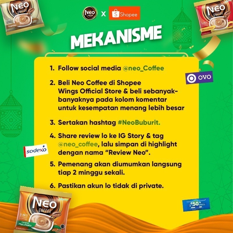 Neo Coffee Kopi Instan Moccachino Pack 20 gr isi 6 + 3 pcs x2 - Gambar 2