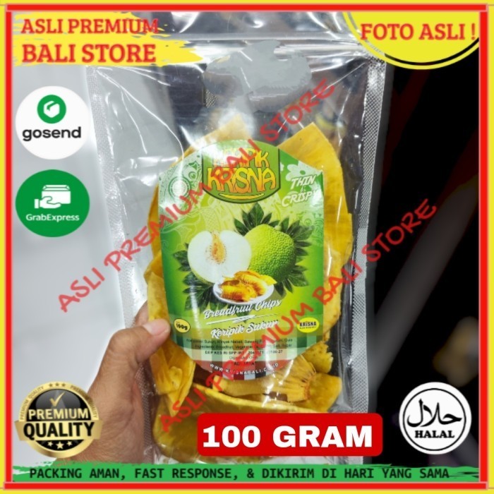 

OLEH OLEH MAKANAN CEMILAN CAMILAN SNACK KULINER KHAS ASLI ORI ORIGINAL BALI KERIPIK KRIPIK SUKUN BREADFRUIT CHIPS 100 GRAM GR