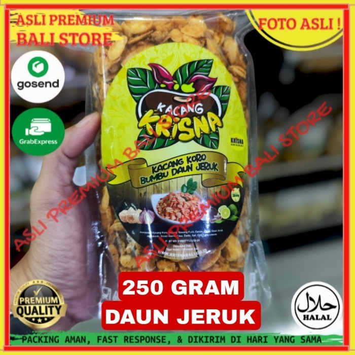 

OLEH OLEH MAKANAN CEMILAN CAMILAN SNACK KULINER KHAS ASLI ORI ORIGINAL BALI KACANG KORO DAUN JERUK 250 GRAM GR