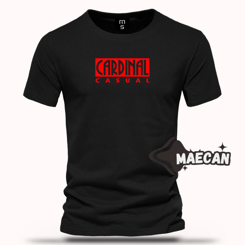 Kaos Pendek Cardinal Casual Sablon Merah Baju Pria Wanita Terlaris Cewek Cowok Maecan Store