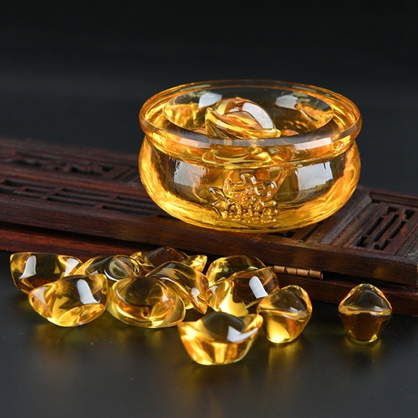 Mangkuk Harta Karun Feng Shui Bahan kristal Treasure Bowl Ornament Feng Shui Decoration Ju Bao Pen