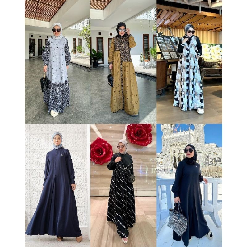 newpromoterbatas Korina RUMI SAHARA HAWA NAOMI ORIGINAL GAMIS PANJANG MUSLIM | DRESS WANITA KATUN PR