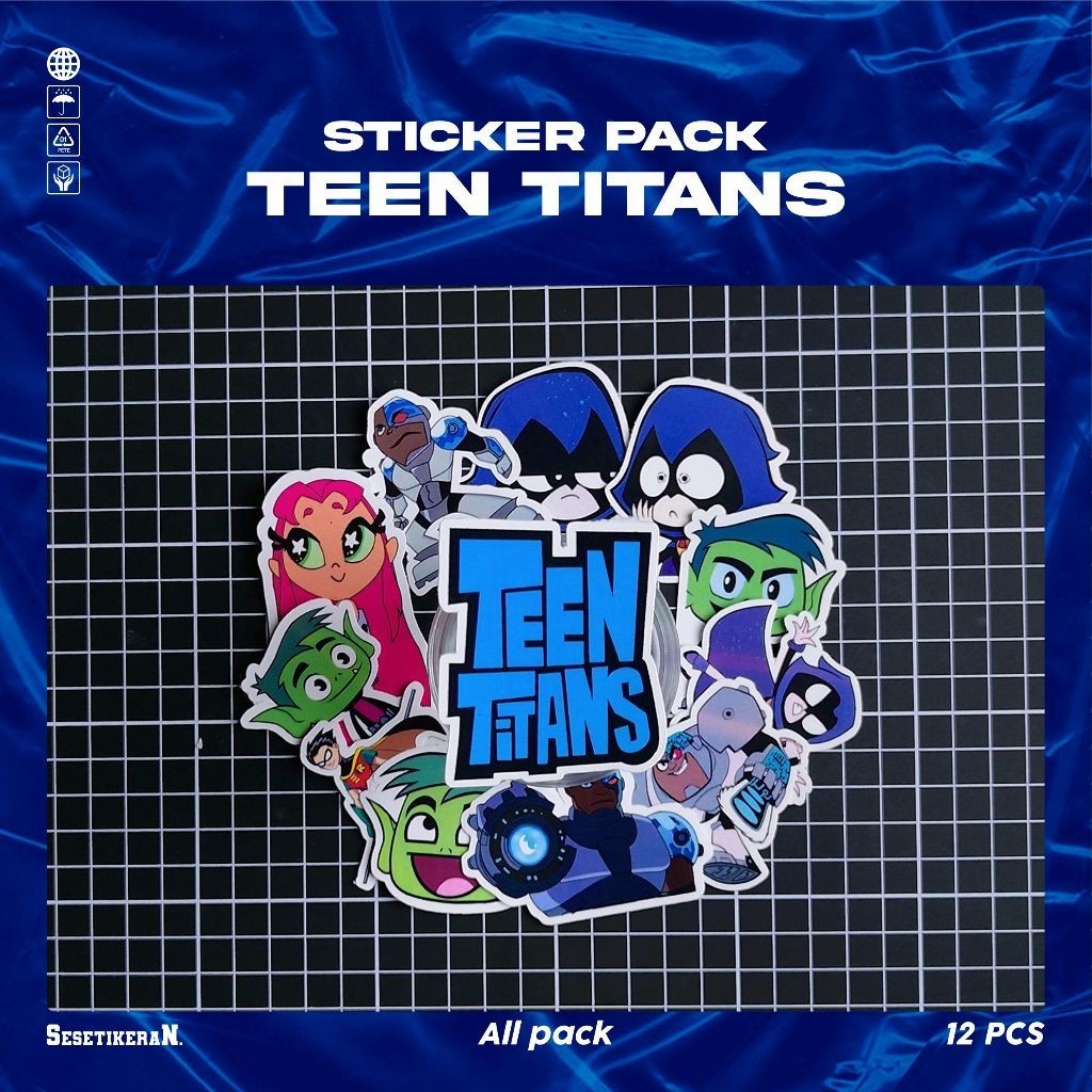

COD✨ Sesetikeran Pack Stiker Kartun Lucu Teen Titans Colorfull Cute Keren Untuk Koper Laptop Skateboard