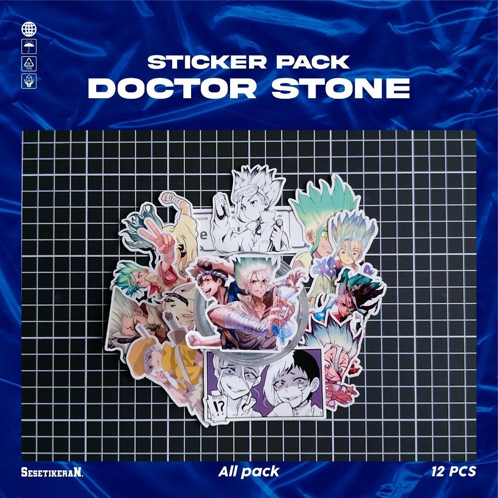 

COD✨ Sesetikeran Pack Stiker Anime Dr Stone Sticker Cute Keren Untuk Koper Laptop Skateboard