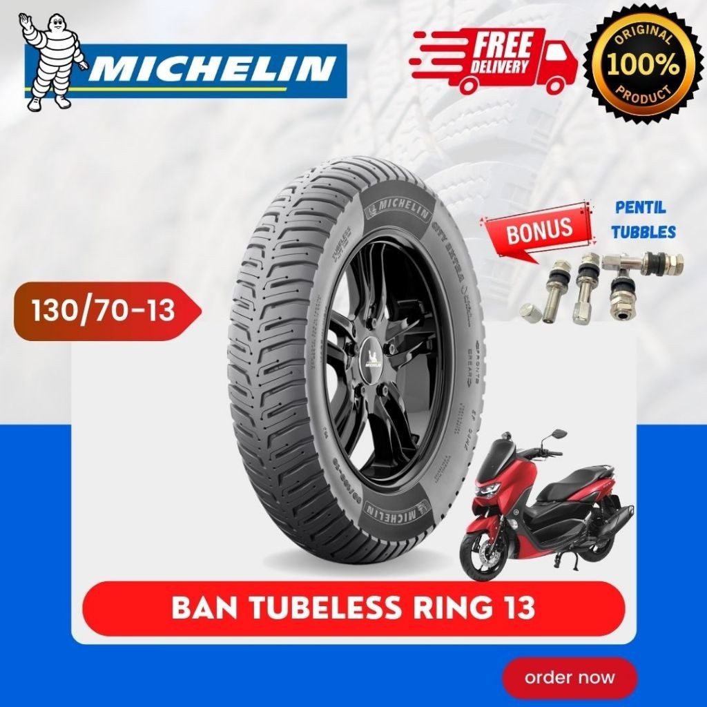 [READY COD] BAN MICHELIN RING 13 CITY EXTRA TUBELESS (130/70-13) BAN MOTOR NMAX / BAN MICHELIN RING 