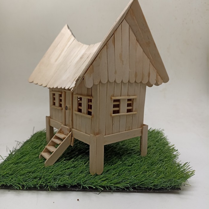 Miniatur Rumah Adat Sumatra Barat Padang Stik es Krim