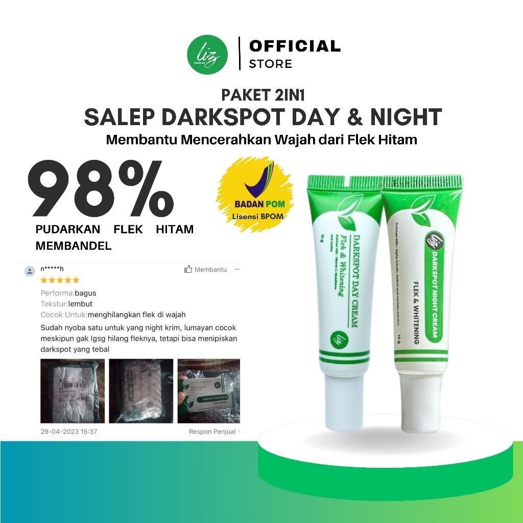 Terlaris Liz Skincare BPOM Paket 2in1 Salep Darkspot Day Night Whitening Salep Flek Melasma Bintik N