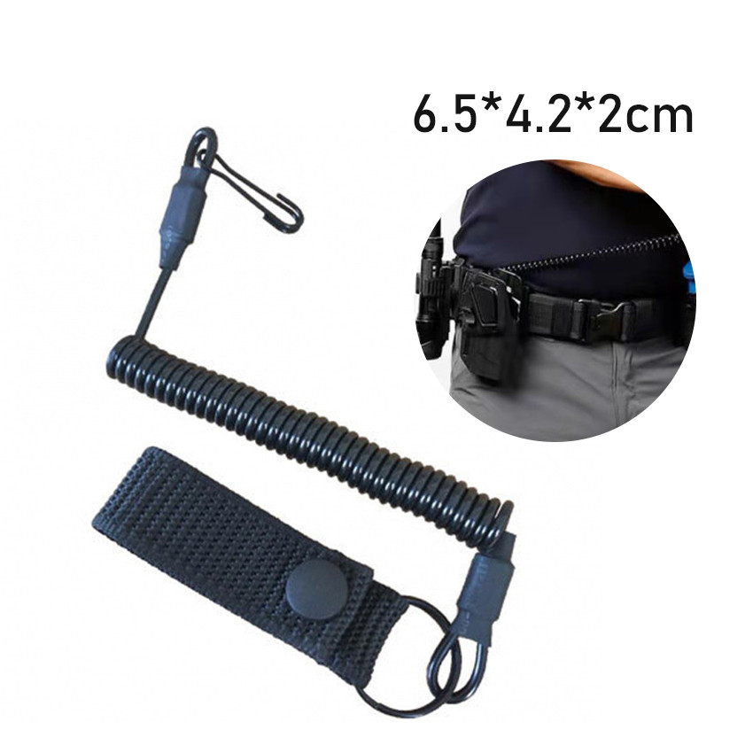 Tali Spiral Pengaman Pistol Lanyard Safety Tactical Spring Spiral Tactical Sling Tali Spiral Lanyard