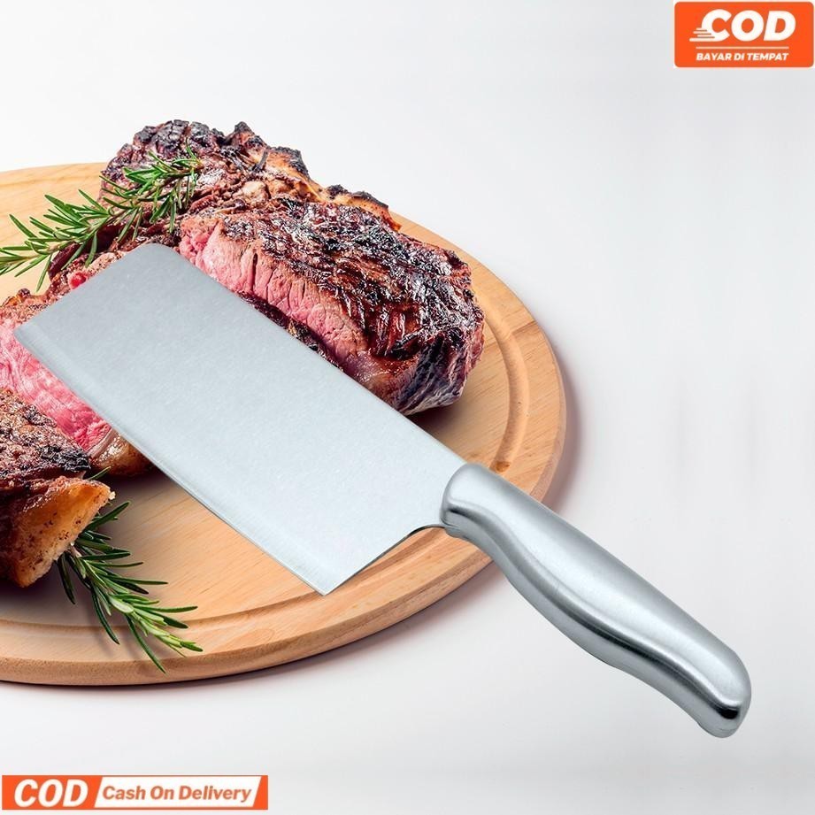 Pisau Daging Super Tajam Pencacah Tulang Daging Golok Stainless