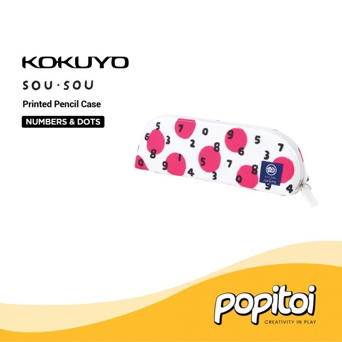 

Kokuyo x SOU SOU Printed Pencil Case Pouch Kotak Tempat Pensil Pen - NUMBERS & DOTS