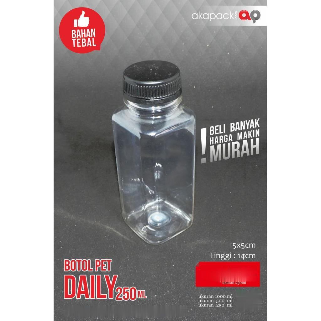 

(100pc) Botol PET 250ml / Daily 250ml / botol segi empat 250ml / botol murah
