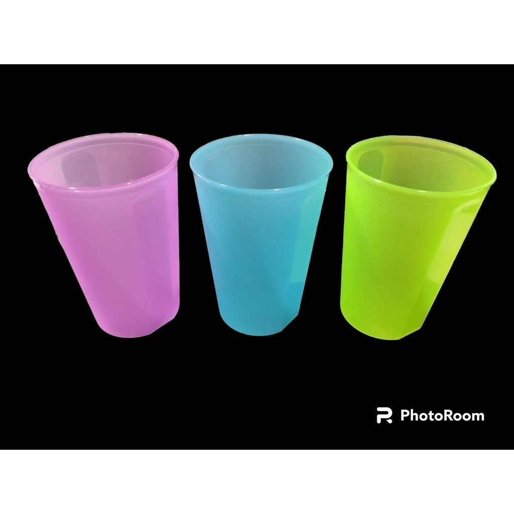 (12 pcs) GELAS ATLANTIS DX/GELAS PLASTIK 350 ML PENDEK/GELAS PLASTIK KECIL/GELAS JAMU/GELAS KOPI/GEL