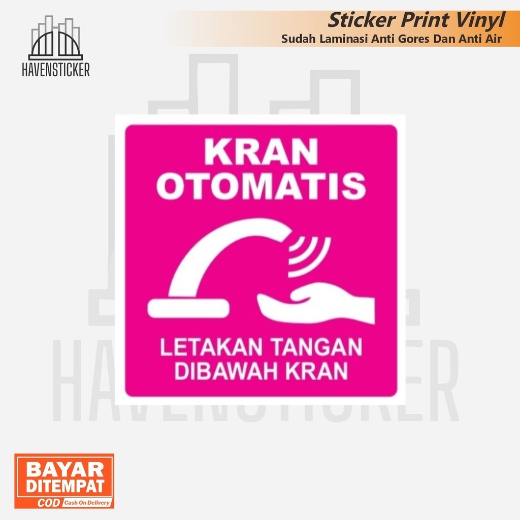 

Stiker Vinyl print Penggunaan Kran / Kran Otomatis glossy