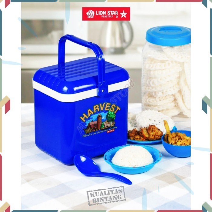 BIGTON Lion Star Square Rice Ice Box Liter Termos Nasi Kotak Es Batu LionStar Plastik Berkualitas Mu