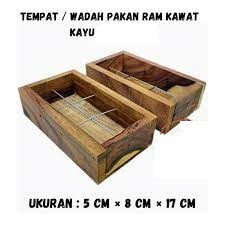 JUAL KOTAK KAYU WADAH TEMPAT PAKAN MAKAN MAKANAN BURUNG LOVEBIRD RAM KAWAT BENTUK PERSEGI PANJANG BI