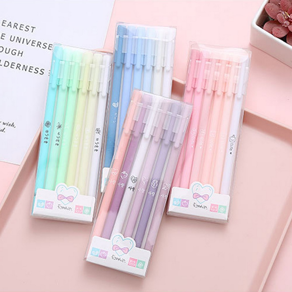 

Pulpen Gel 6IN1 Motif Polos Warna Pastel Gaya Korea / Alat Tulis Pena Cair 0.5mm / Pena Rainbow Perlengkapan Sekolah Import A48